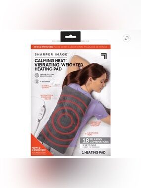 Sharper Image Calming Heat Massaging Weighted Heating Pad, 12 in x 24 in,